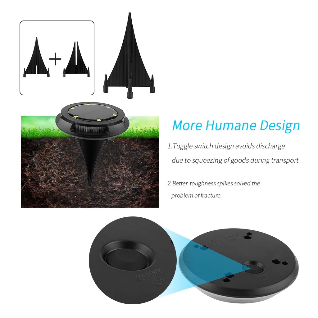 Солнечные наземные лампы новейший 10 светодиодный открытый водонепроницаемый