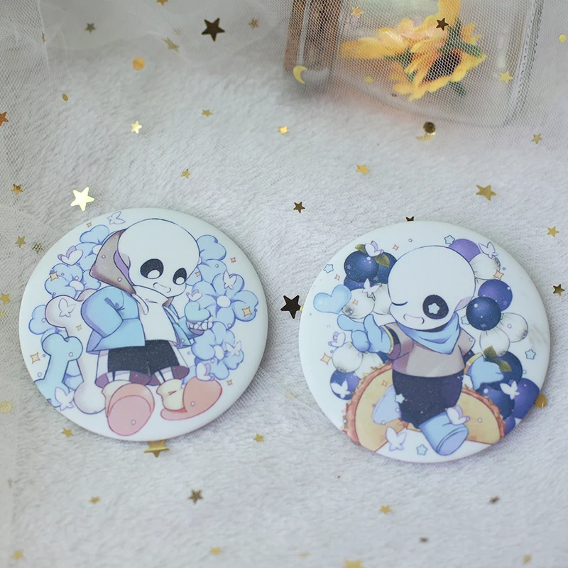 Аниме Undertale sans frisk ужас Chara черника тема брелок значок КНОПКА брошь булавки