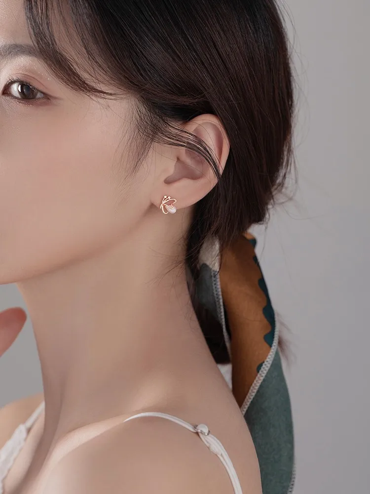 

Genuine 925 Sterling Silver Cute Hollow Butterfly Stud Earrings for Women Girls