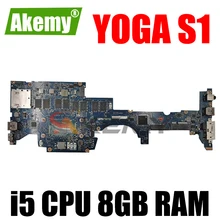 ZIPS1 LA-A341P Mainboard For Lenovo Thinkpad YOGA S1 Laptop Motherboard FRU:04X5236 04X5235 With i5 CPU 8GB RAM 100% Fully Test