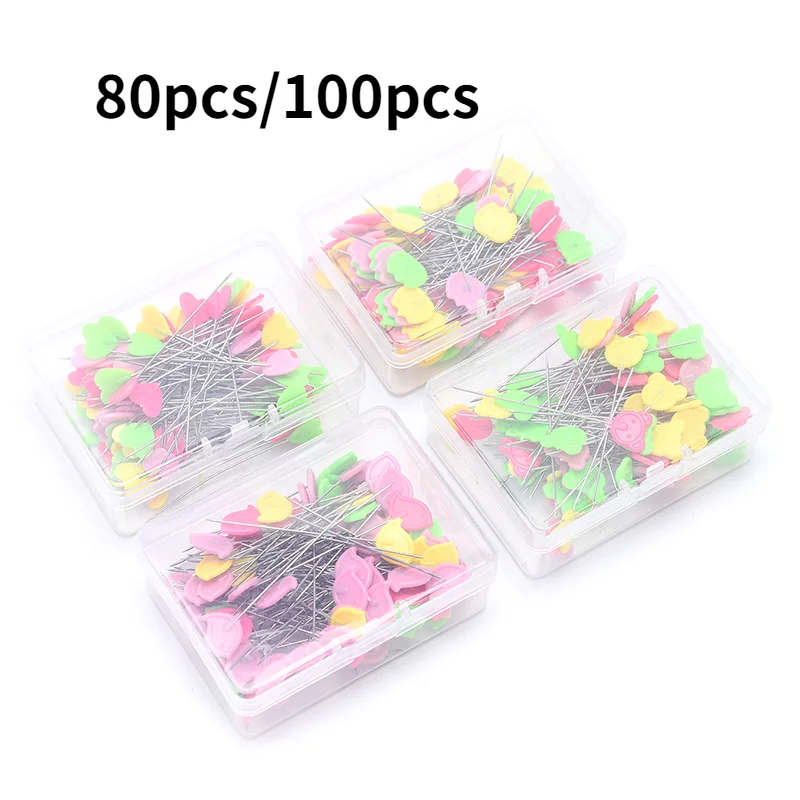 80 шт/100 шт Разноцветные булавки для шитья и пэчворка цветочные бутоны шпильки