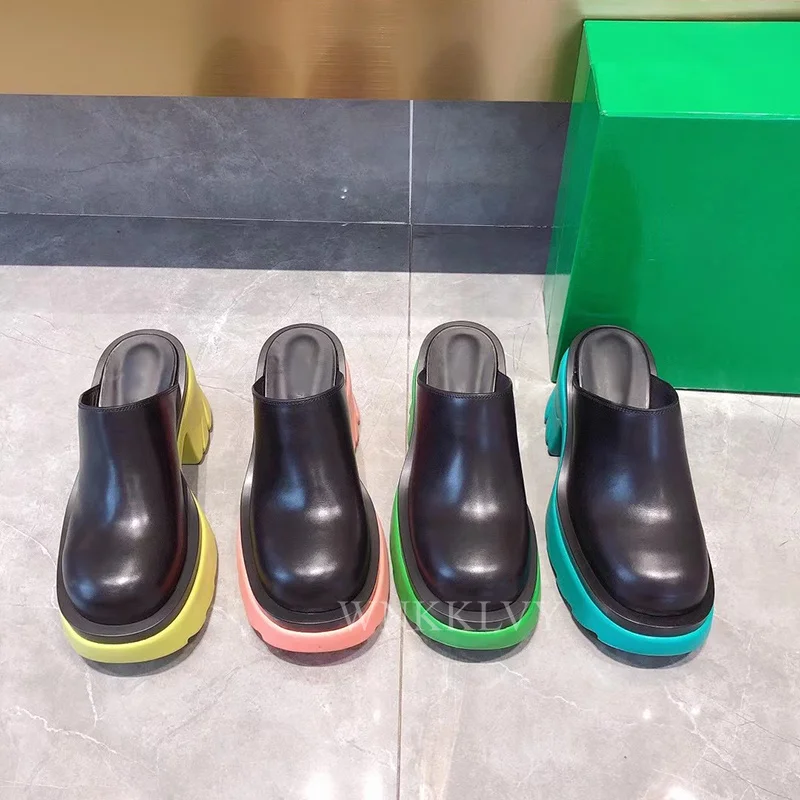 Женские босоножки из натуральной кожи на высоком каблуке и платформе | Обувь