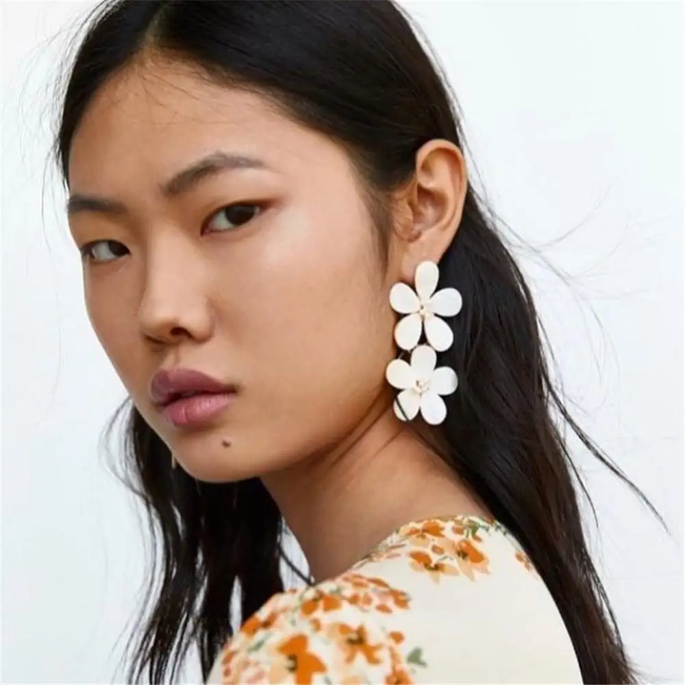 Серьги-капельки из искусственного жемчуга корейский цветок классические модные