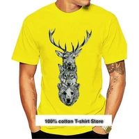 camiseta de dise%c3%b1o de ciervo lobo oso animal unisex ajustada 100 informal de algod%c3%b3n 2021