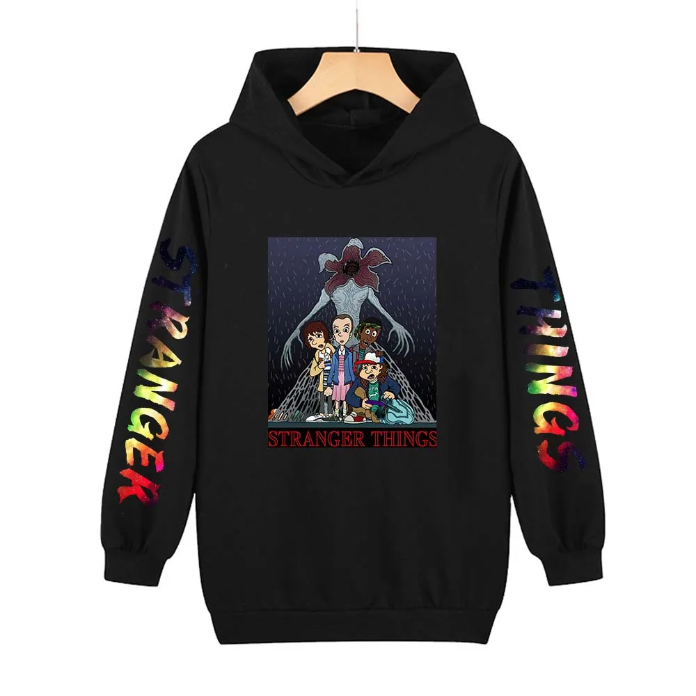 

Новинка 2022, толстовка с капюшоном в стиле аниме «очень странные дела» для мальчиков и девочек, забавная Толстовка в стиле хип-хоп, детская од...