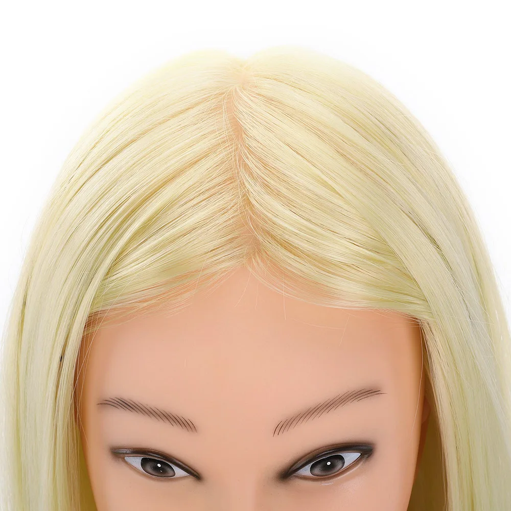 

Mannequin Head for Dolls Head Professional Styling Training Head 100% Heat Temperature Fiber Hair 21inch Long Hairfor Braiding