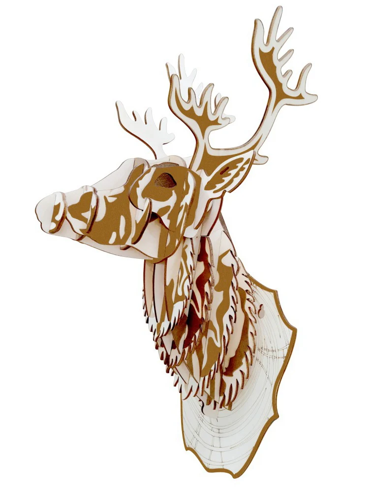 Декоративная модель головы оленя детские развивающие игрушки деревянные для