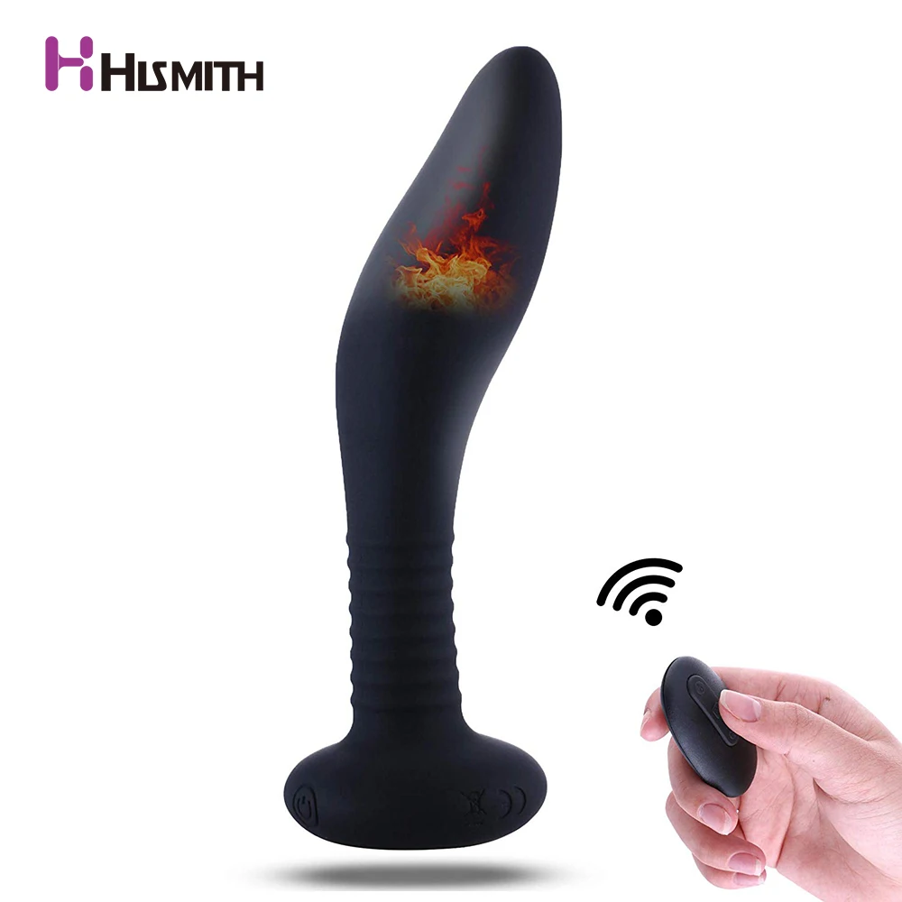 Hismith Anal Massager Male Prostate Vibrator 5 Frequencies 3 Speeds Vibrating Heating Wireless Remote Butt Plug | Красота и здоровье