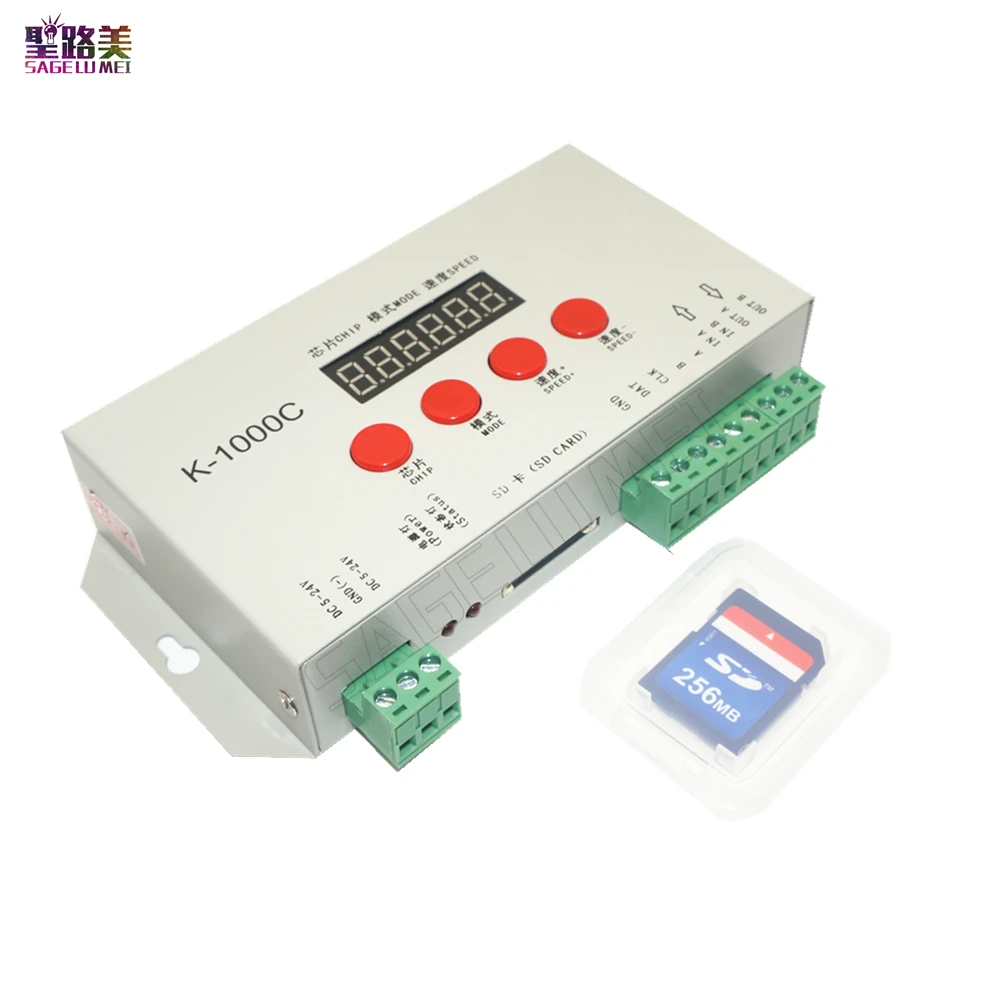 Free shipping DC5V-24V K-1000C controller (T-1000S Updated)WS2812B WS2811 APA102 SK6812 2801 LED 2048 Pixels Program Controller | Освещение