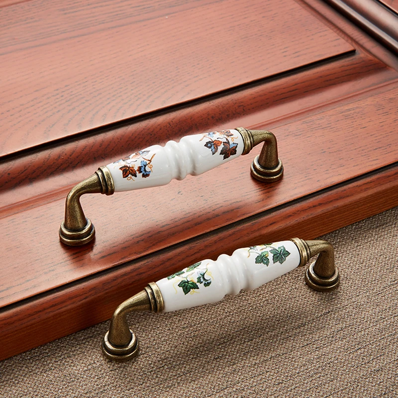 

Chinese Bronze Ceramic Cabinet Handles Zinc Alloy Drawer Knobs Wardrobe Door Handles Pulls Furniture Handle 96mm/128mm