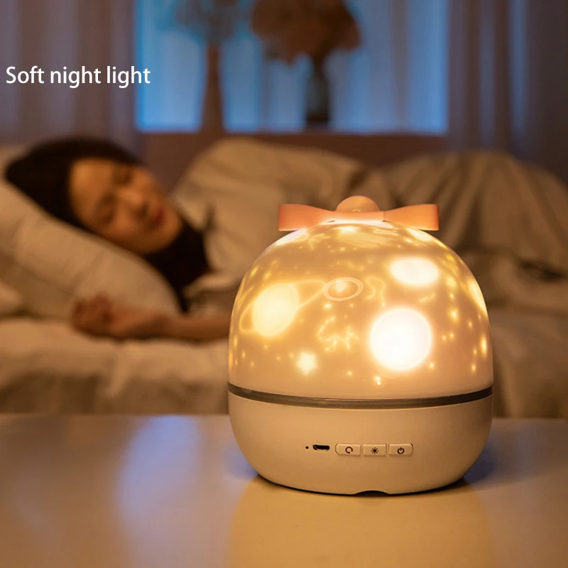 

Цветной Музыкальный проектор, романтический ночсветильник, вращающееся звездное небо, прикроватная лампа, перезаряжаемая лампа для спальн...