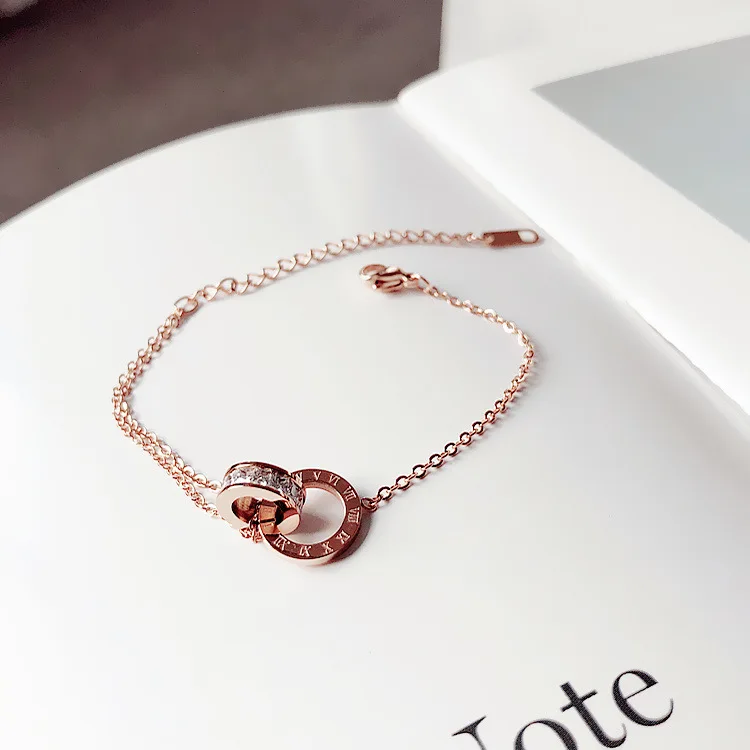 Simple Roman numerals titanium steel bracelet personalized Sen Department from Swarovskis crystal jewelry wild accessories | Украшения и