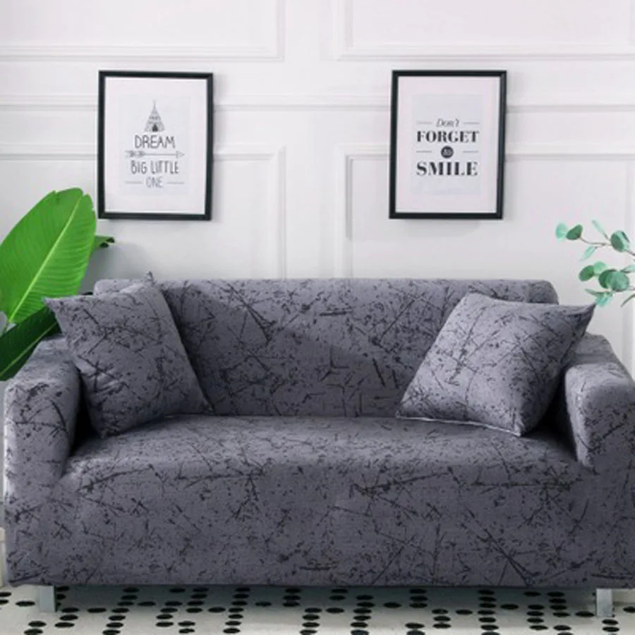

WOSTAR Modern art Marble Printed Sofa Cover for Living Room decor 1/2/3/4 Seater Elasticity All-inclusive Couch Case
