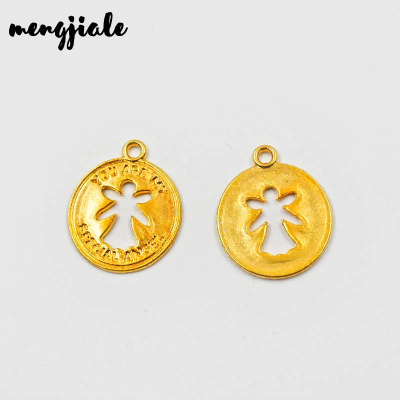 16 шт./лот Подвески в виде ангела золотого цвета ожерелье подвеска браслет