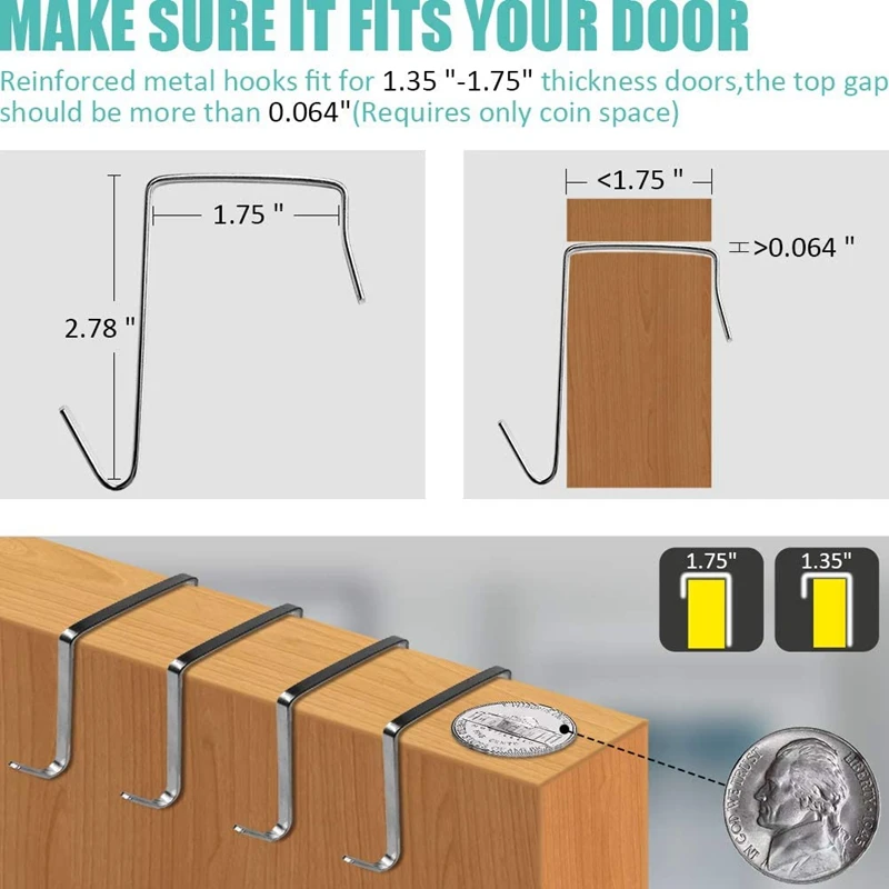 

2 Pack over the Door Shoe Organizers,Hanging Shoe Holder with 24 Durable Large Thickened Mesh Pockets with 8 Hooks