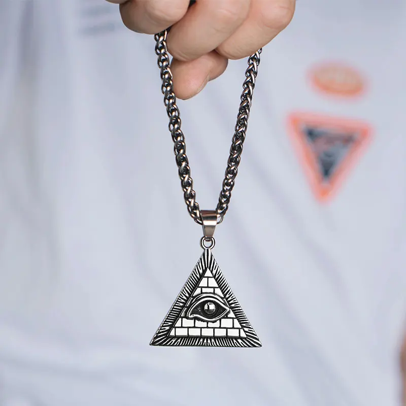 Всесезонный кулон дьявольский глаз треугольное ожерелье из нержавеющей стали