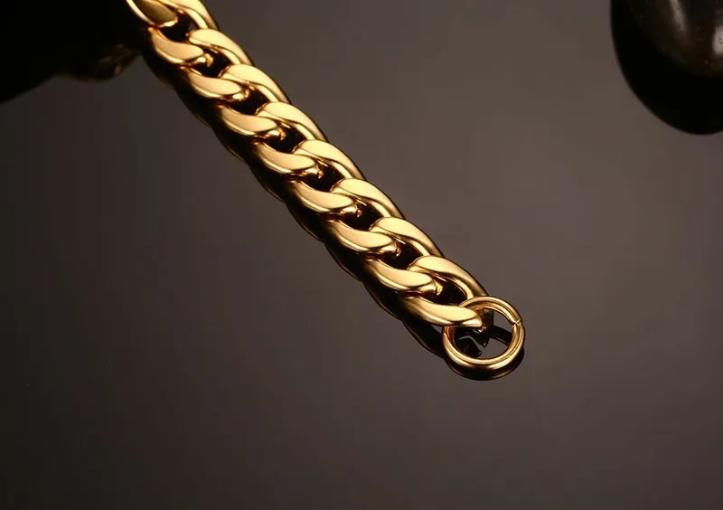 Meaeguet классические мужские кубинские панцирные цепи и звенья браслеты вечерние ювелирные изделия розовое золото цвет окунутый панцирной цепи