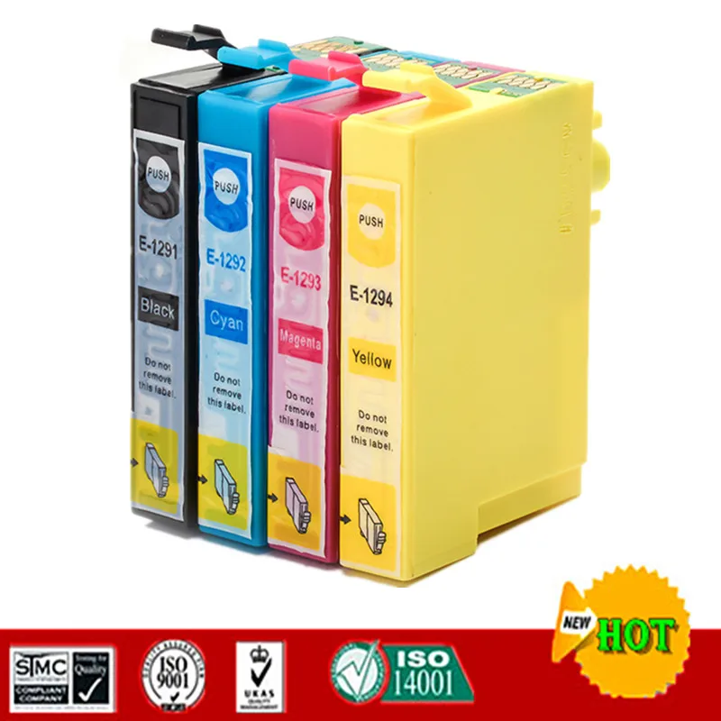 

Совместимые чернильные картриджи для Epson T1291-T1294, подходит для Epson BX305F/BX305FW/320FW/BX525WD/BX535WD/BX625FWD/BX630FW и т. Д.