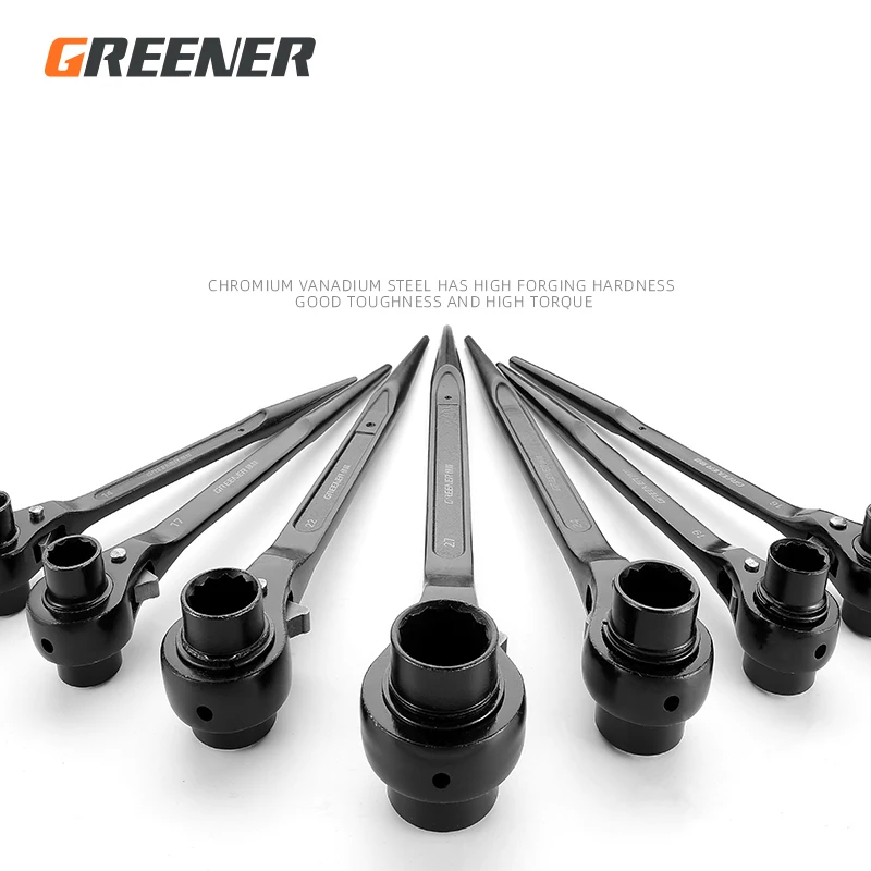 Гаечный ключ с трещоткой заостренным хвостом экономия труда сливовый цвет