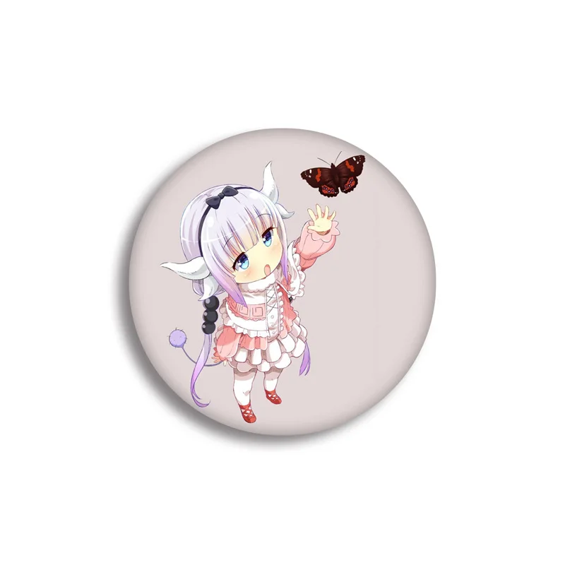 1 шт. 58 мм Kobayashi-san Chi no Maid Dragon KannaKamui супер милые девушки косплей использовать DIY значки акриловые значки брошь - Окраска металла: see chart
