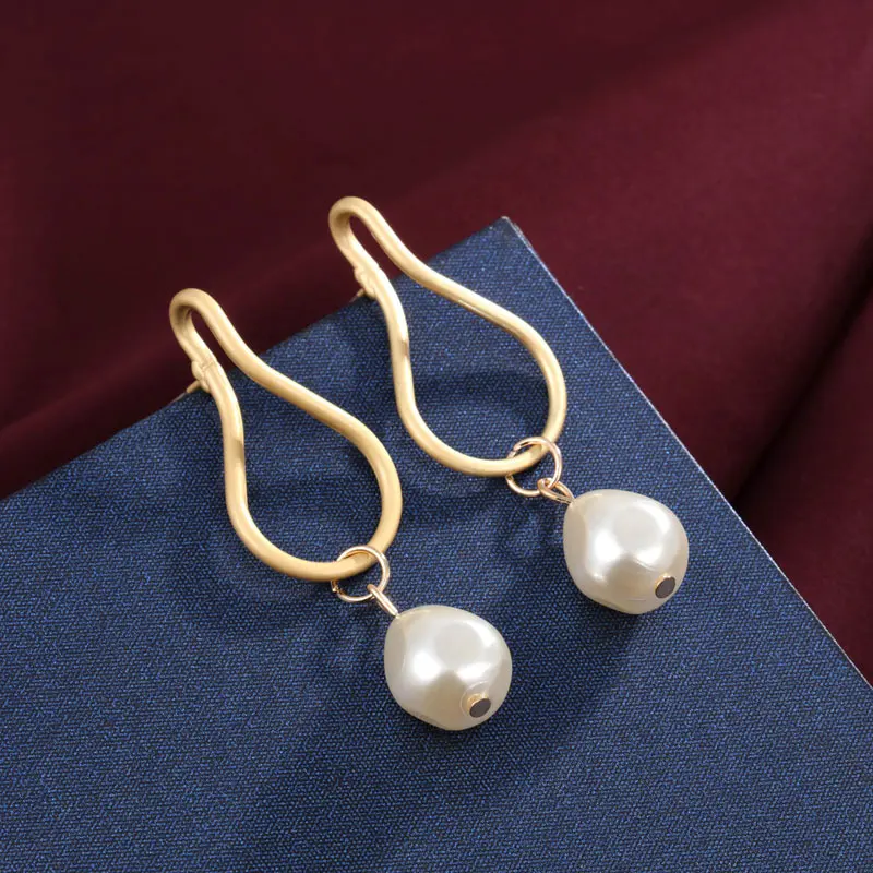 MINHIN Simulated Pearl Stud Earrings Women Bohemian Geometric Earrings Wedding Jewelry Korean Earrings - Окраска металла: 1506