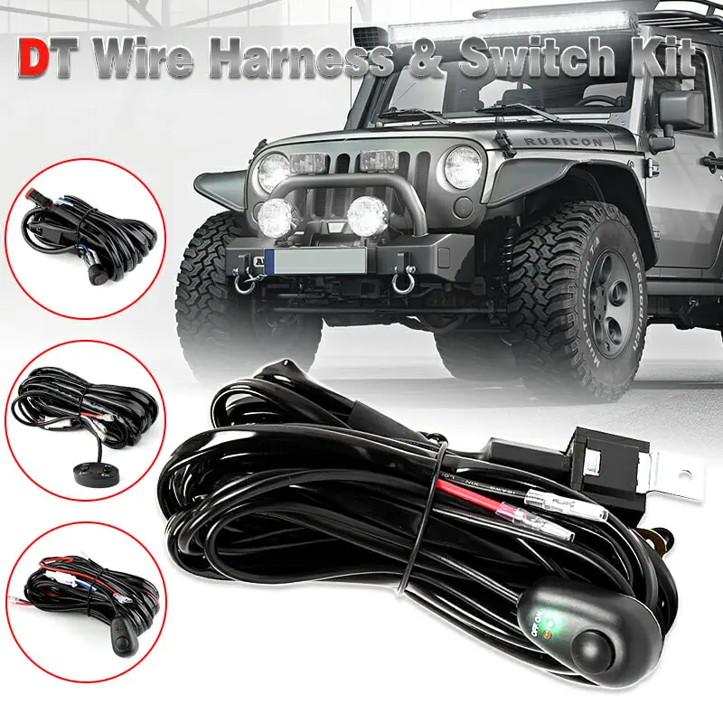 DERI 12V 24V 40A LED light bar Wiring Harness Wire Cable Relay 2 Meter for UAZ ATV off road 4x4 Work Light Bar work lamps | Автомобили и