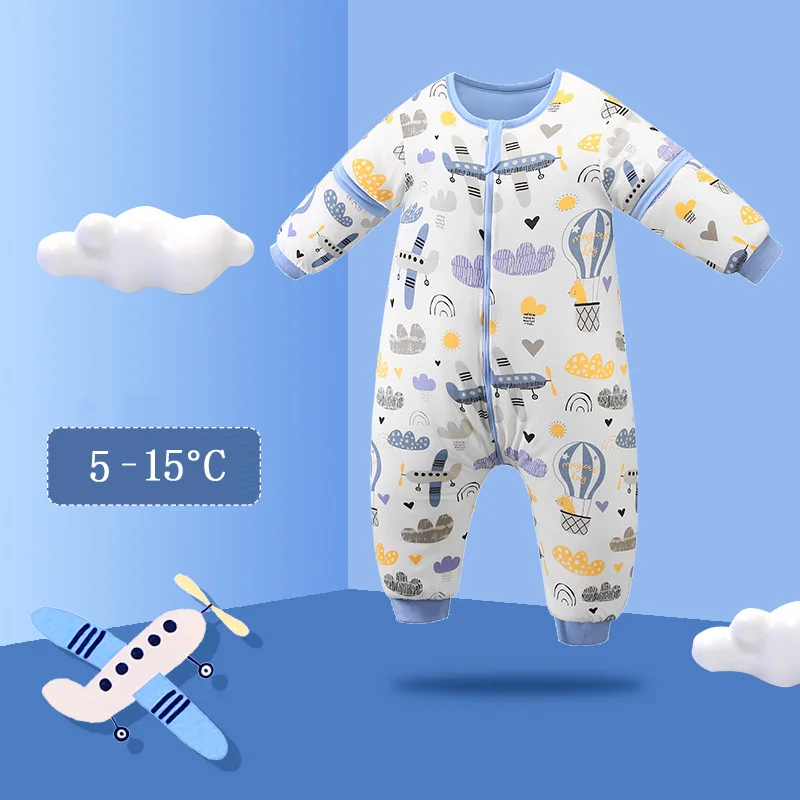 Spring & Autumn & Winter Baby Sleeping Bag For Girls Kids Split Leg Sleepsacks Children Cotton Pajamas Jumpsuit Bedding Set