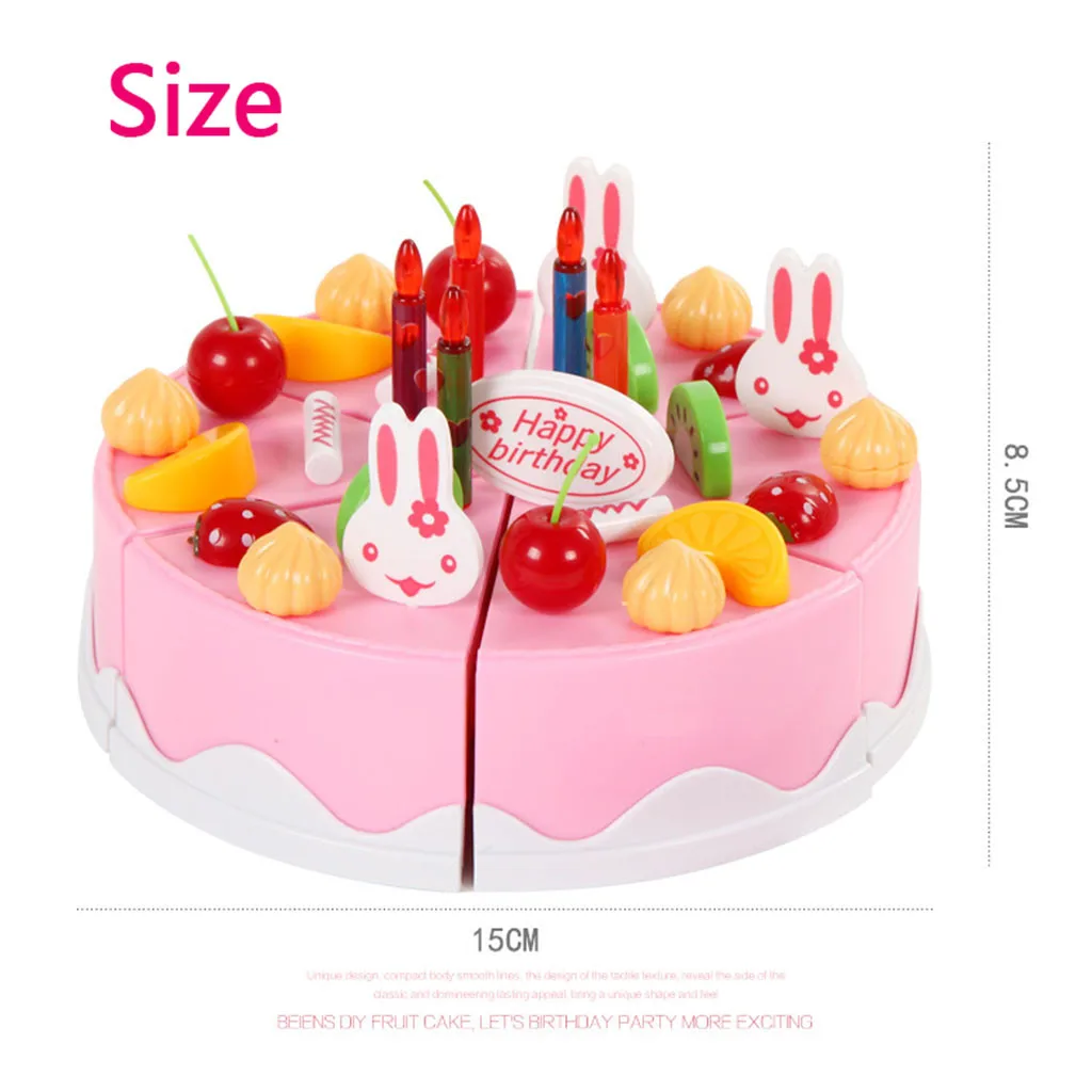75 шт. DIY игрушечный торт Кухня Еда ненастоящая игра резка фрукты день рождения