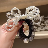 korea hair accessories pearl butterfly hair band elegant hair tie headdress rubber band para el cabello accesorios hair rope