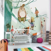 custom 3d 8d wallpaper mural nordic modern minimalist hand painted cute childrens room background wall