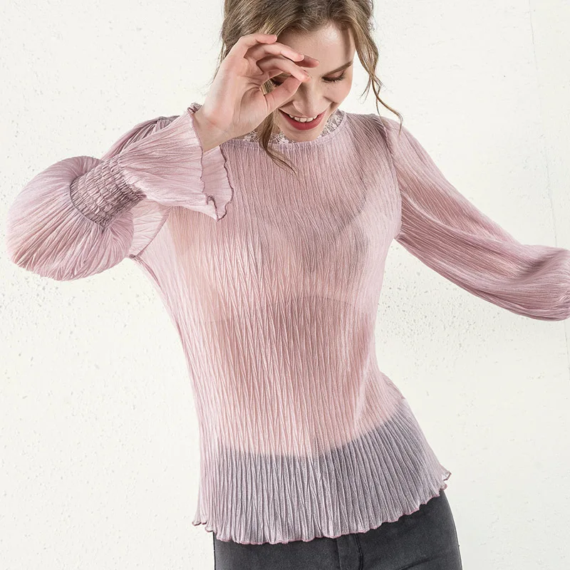 

New fashion Korean chiffon shirt in autumn of 2019, loose and fashionable, with large size foreign style long sleeve top