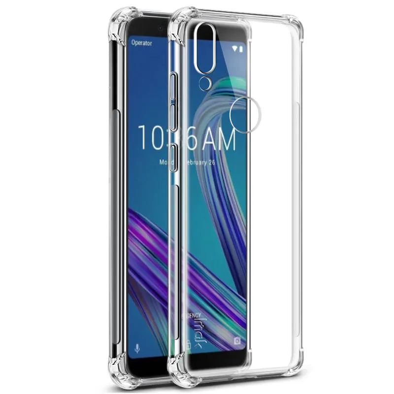 Transparent IMAK углы чехол с "воздушной подушкой" для Asus Zenfone 6 Max Pro M1 M2 ZB601KL/ZB602KL/ZB633KL/ZB631KL/ZS630KL мягкая ТПУ Матовая силиконовая крышка - Цвет: Transparent