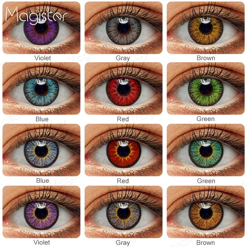 1pair(2pcs) Color Contact Lenses For Eyes Anime Cosplay Colored Lenses Blue Red Multicolored Lenses Contact Lens Beauty Pupils