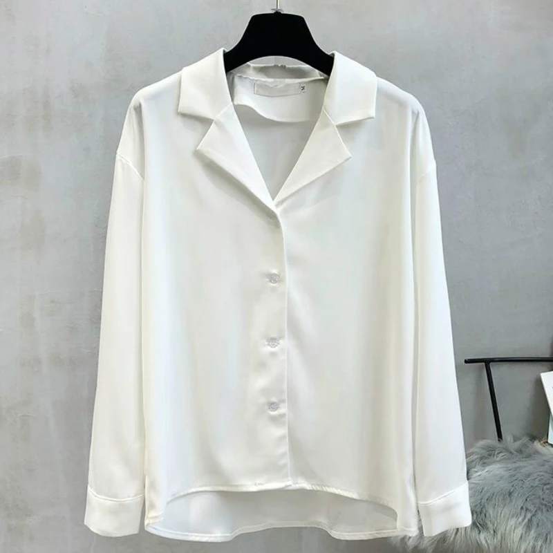 Blusas Mujer De Moda 2021 с v образным вырезом женские офисные Топы Шифоновая блузка длинным