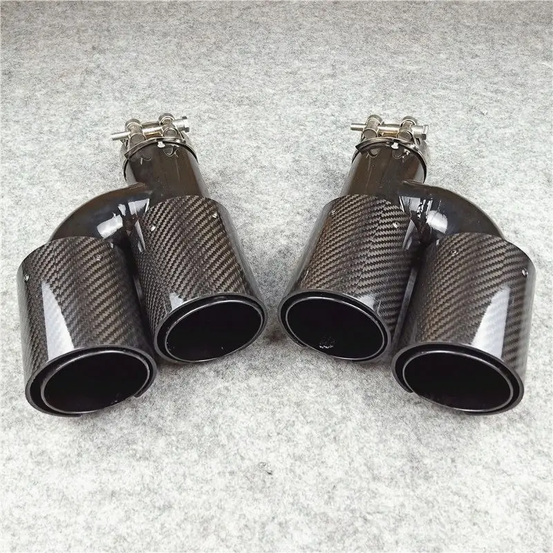 Новинка автомобильные двойные выхлопные трубы H-Style для BMW глянцевые черные