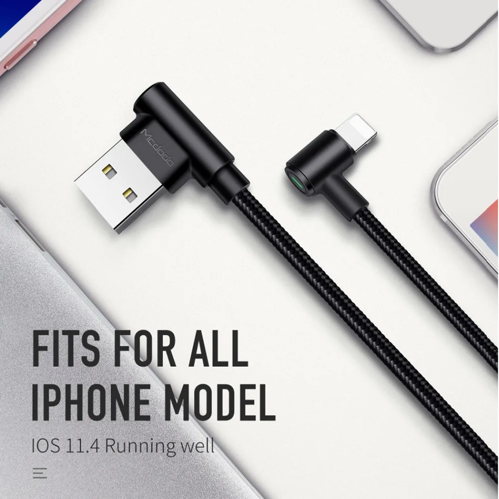 USB кабель Mcdodo 2A для iPhone Lightning 11 Pro XS MAX XR X 8 7 6 6s plus iPad iOS 13 быстрой зарядки и передачи
