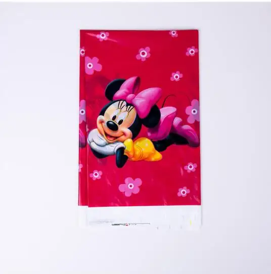 Table cloth 1pcs Вечерние украшения Минни Маус для детей, набор одноразовой посуды, бумажные салфетки, соломинки, тарелки, чашки Минни Маус, вечерние принадлежности - Цвет: Table cloth 1pcs