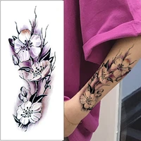 1pcs 3d flower tattoo sticker waterproof arm shoulder body art fake tattoos women girls big water transfer temporary tatoo