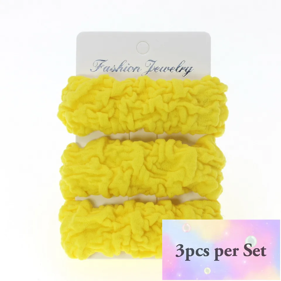 3pcs Yellow Женские украшения, головной убор, резинки для волос, резинки для волос для девушек, аксессуары для волос для женщин, резинки для волос, резинки - Цвет: 3pcs Yellow