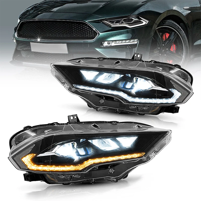 

Автомобильные фары в сборе для Ford Mustang 2018 2019 2020, Оригинальные запасные светодиодные линзы