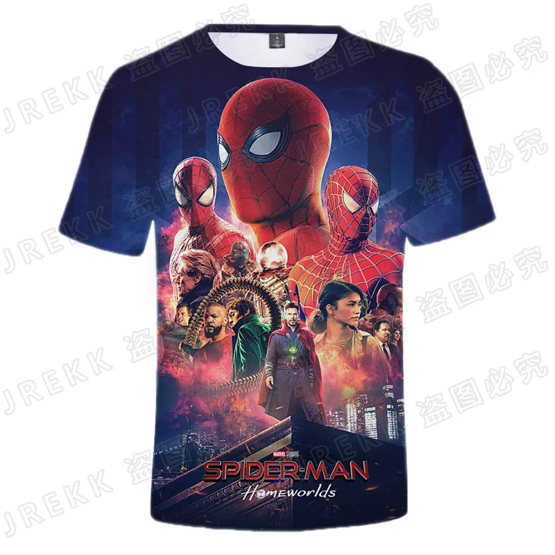 Футболка с 3D-принтом Человека-паука для мужчин и женщин повседневный крутой топ