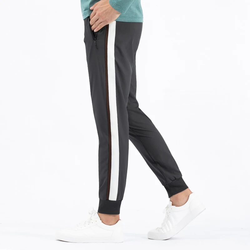 

New style Men's Sports Pants Personalized Design Zipper Pocket Breathable Fabric Stretch Free Fitness Running Trousers