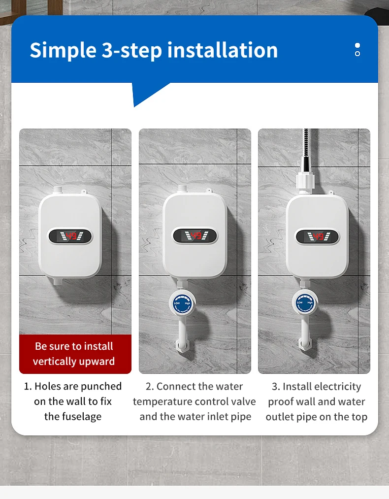 Водонагреватель для душа 220 В кухонный смеситель с европейской вилкой