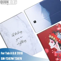 tablet flip case for samsung galaxy tab a 8 0 2018 protective stand cover silicone soft shell painting funda for sm t387w t387v