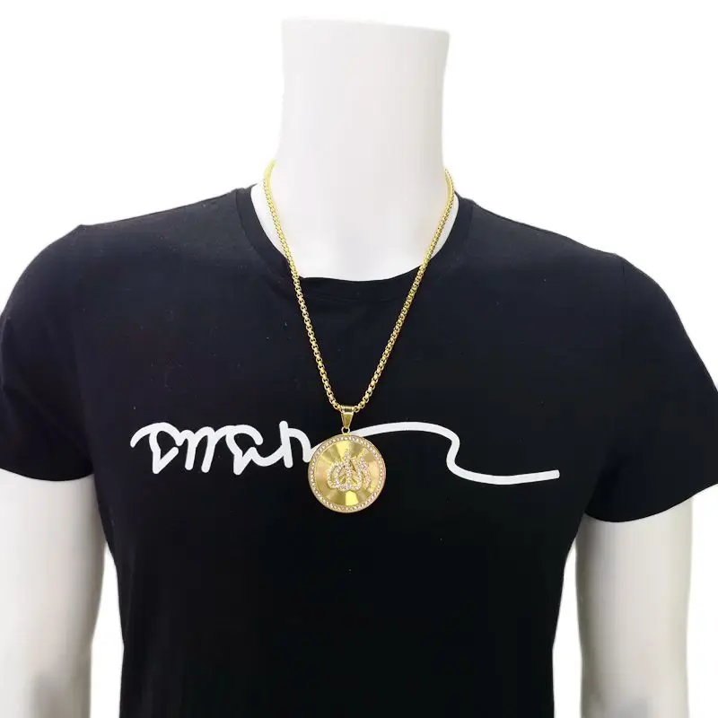 Ожерелье с круглым кулоном Стразы золотого/серебряного цвета ожерелье из