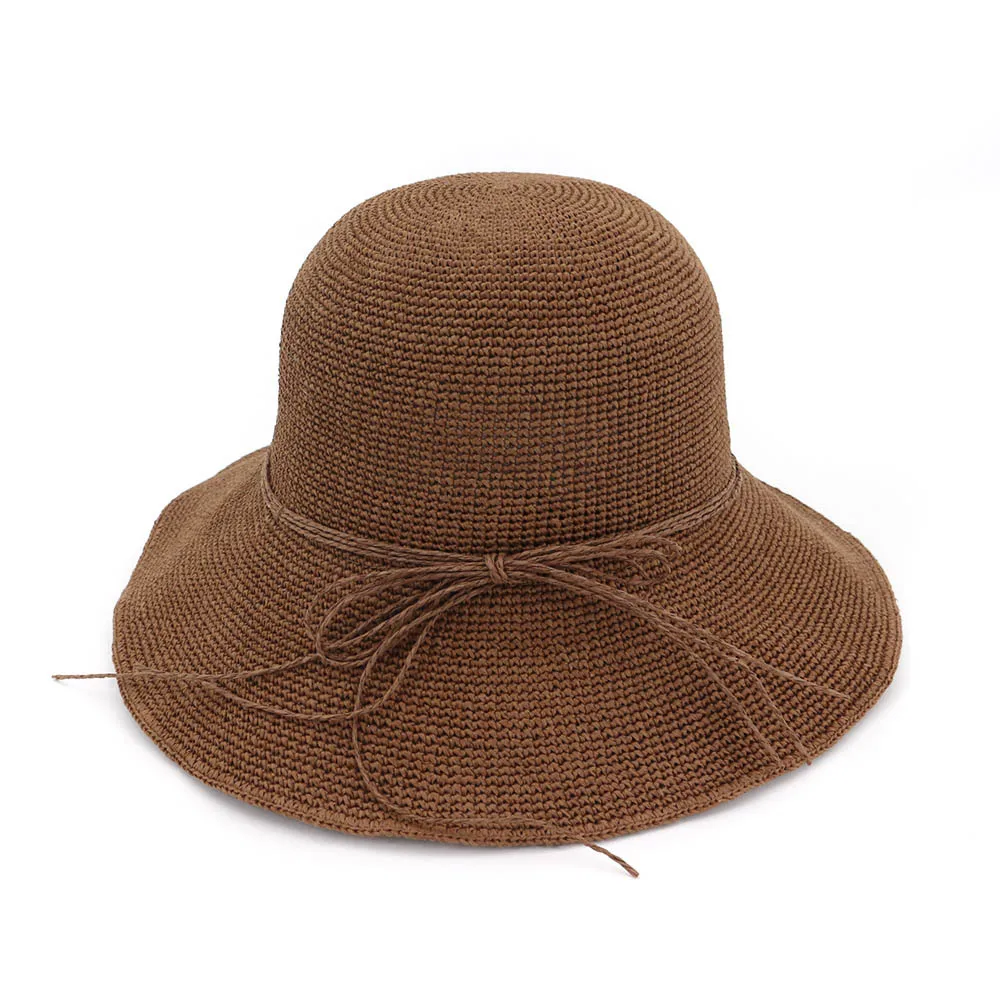 Соломенная шляпа ручной работы женская летняя с бантом индивидуальная Складная