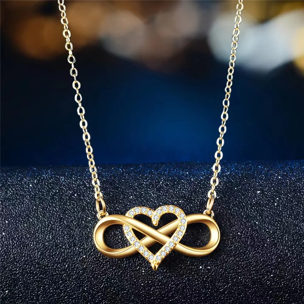 

New Fashion Ladies Simple Love Lucky Eight-character Pendant Necklace