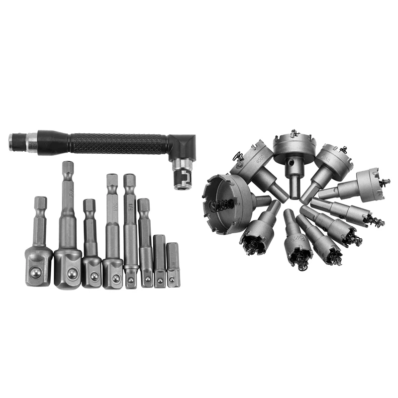 

9 Pcs Drill Bits Extension & 10 Pcs Carbide Tip Hss Drill Bit
