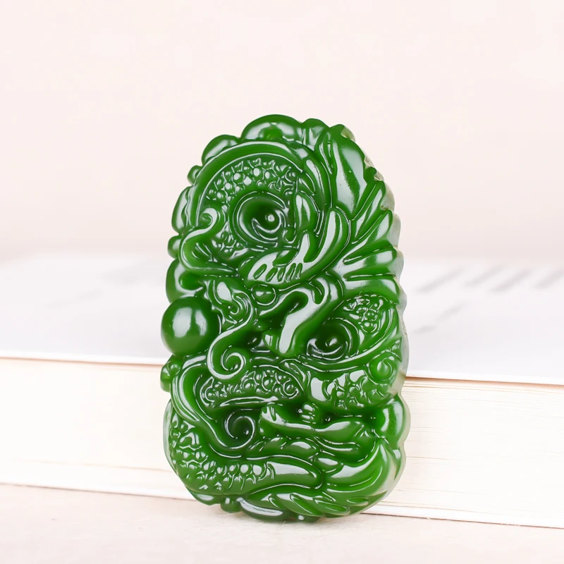 Подвеска с драконом из зеленого нефрита жадеит подарки амулет ожерелье Женские