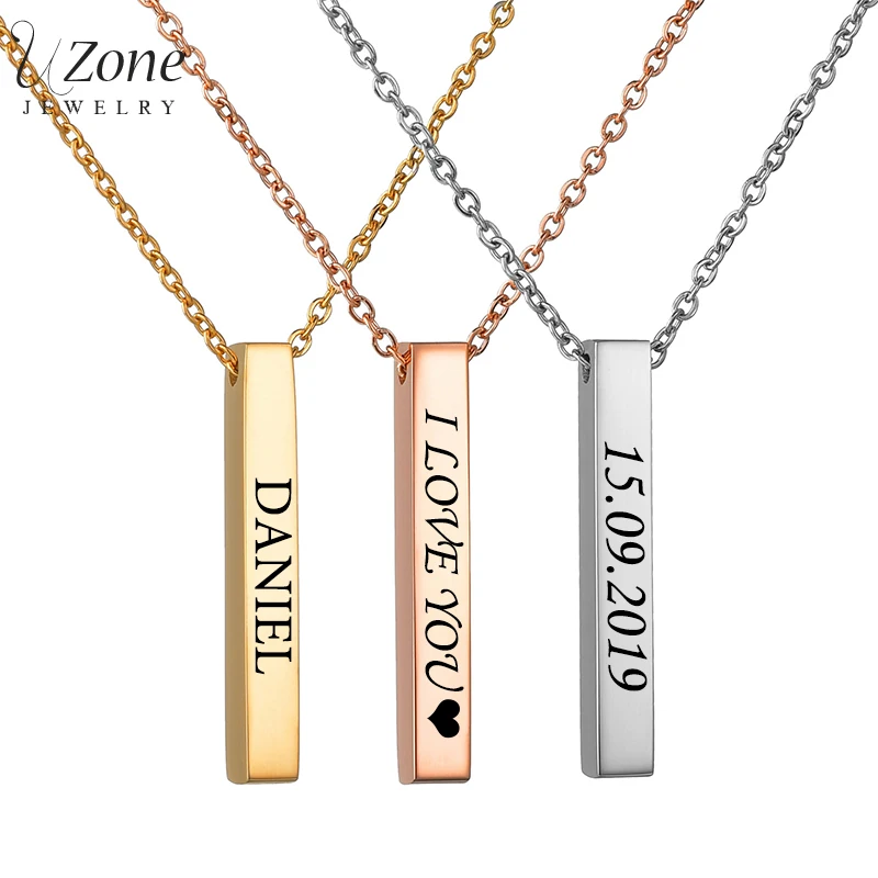 Ожерелье UZone из нержавеющей стали с вертикальной панелью индивидуальная